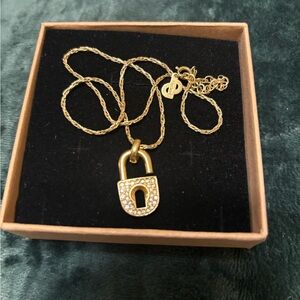 Christian Dior Gold Padlock Pendant Necklace